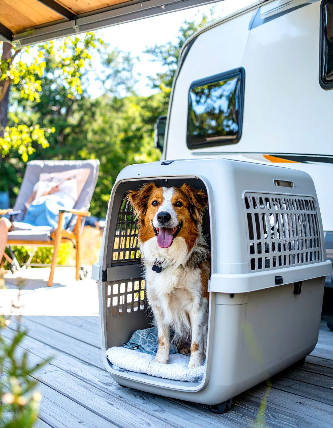 RV Patio with a Pet Enclosure - 30 rv patio ideas