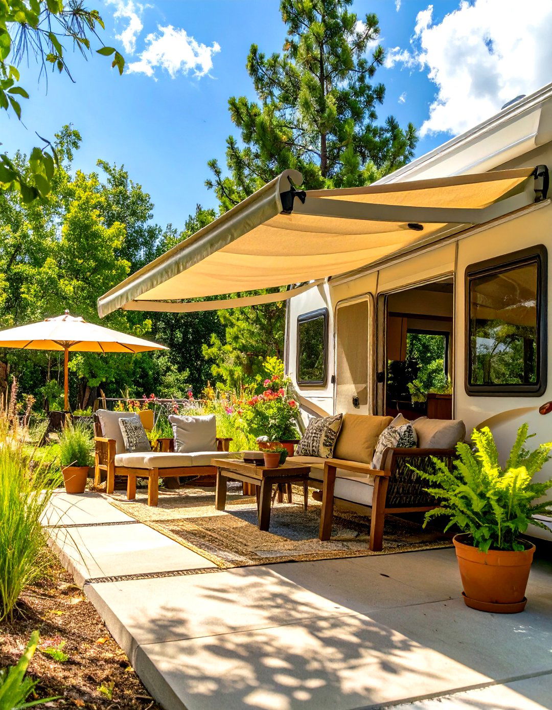 RV Patio with a Privacy Screen - 30 rv patio ideas