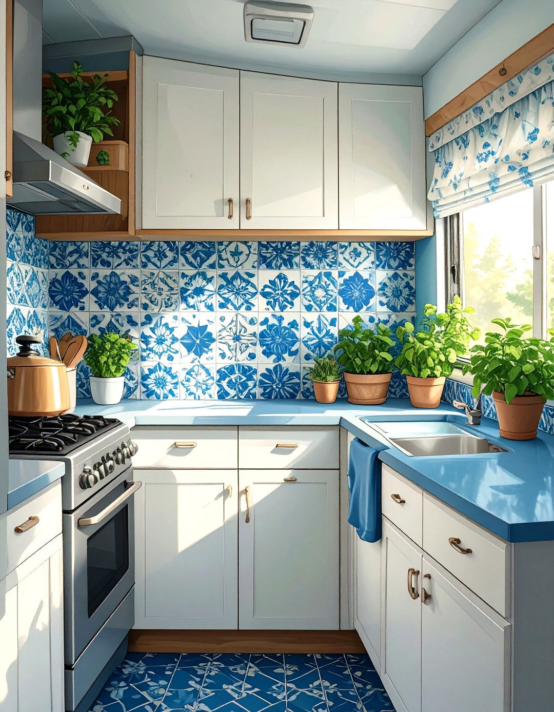 RV Peel and Stick Tile Backsplash - 30 rv interior design ideas