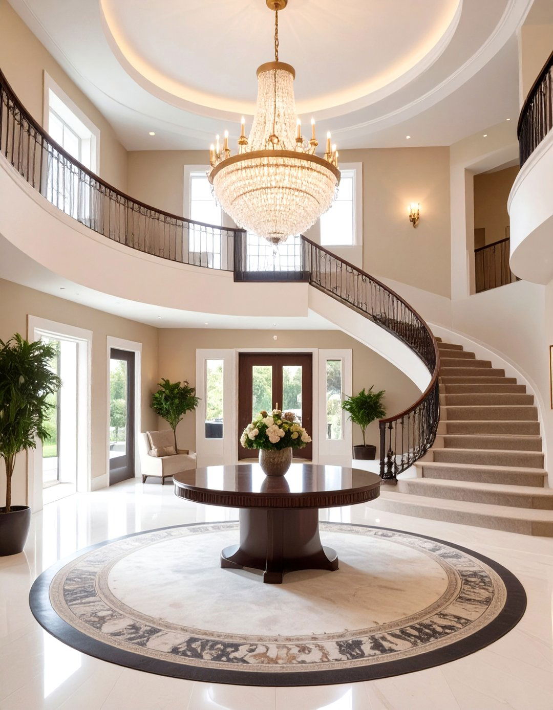 Radial Balance in a Grand Foyer - 30 balance in interior design ideas