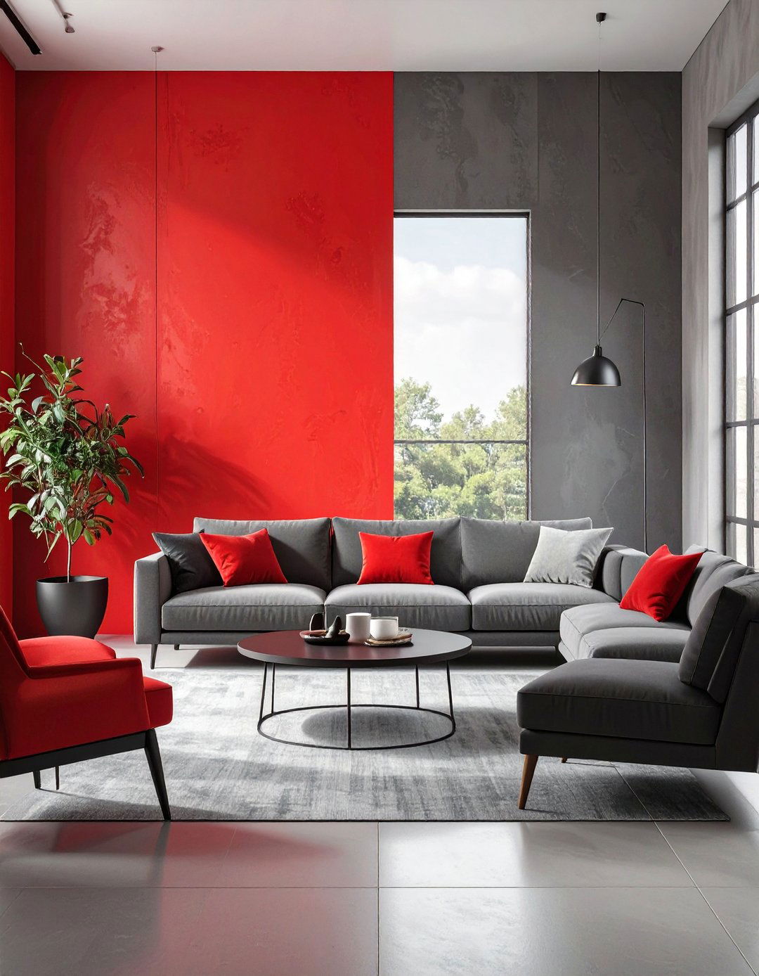 Radiant Red Energy Living Room - 30 color trends 2025 living room interior design trends 2025