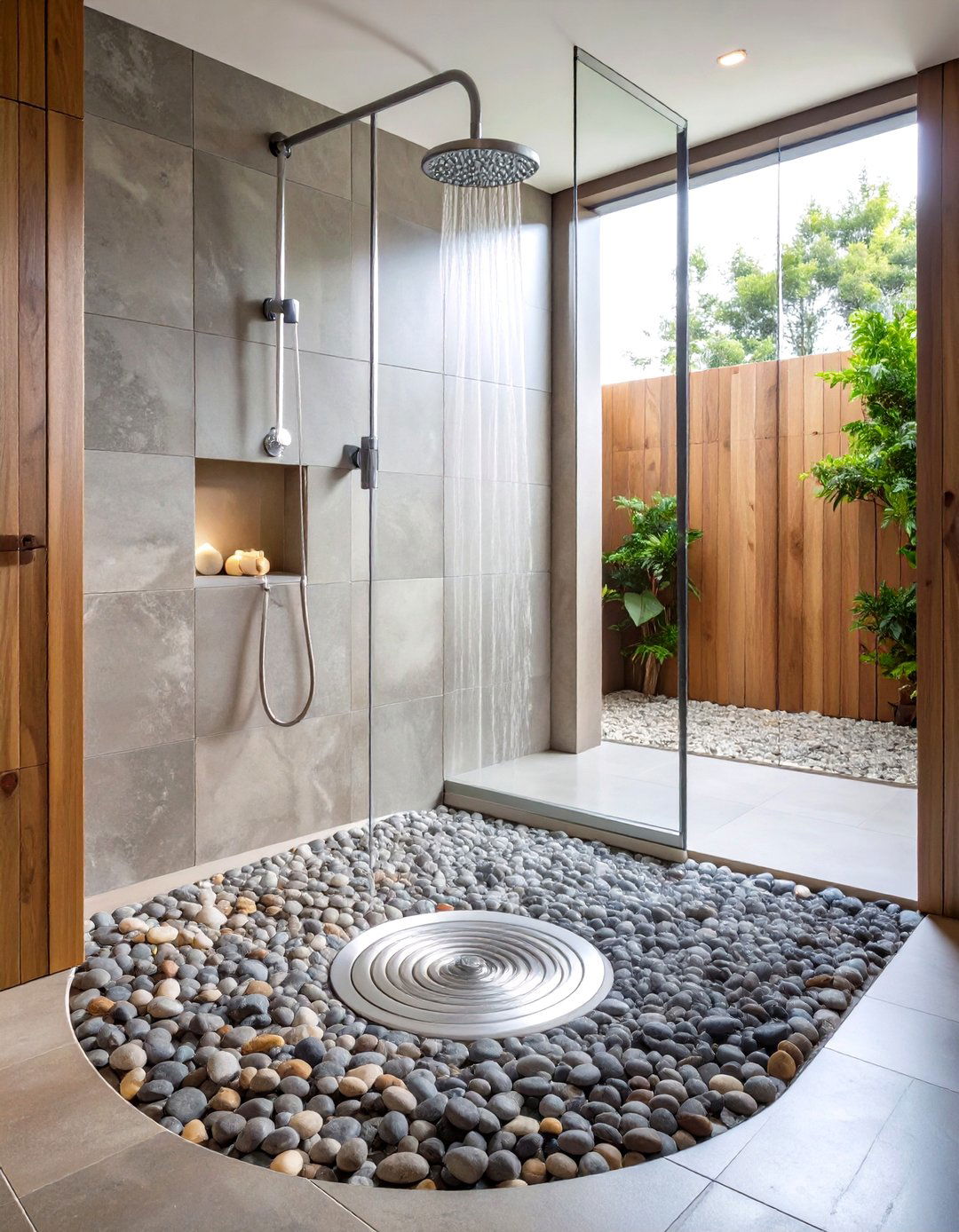 Radiating Pattern on a Shower Floor - 30 radiation in interior design ideas