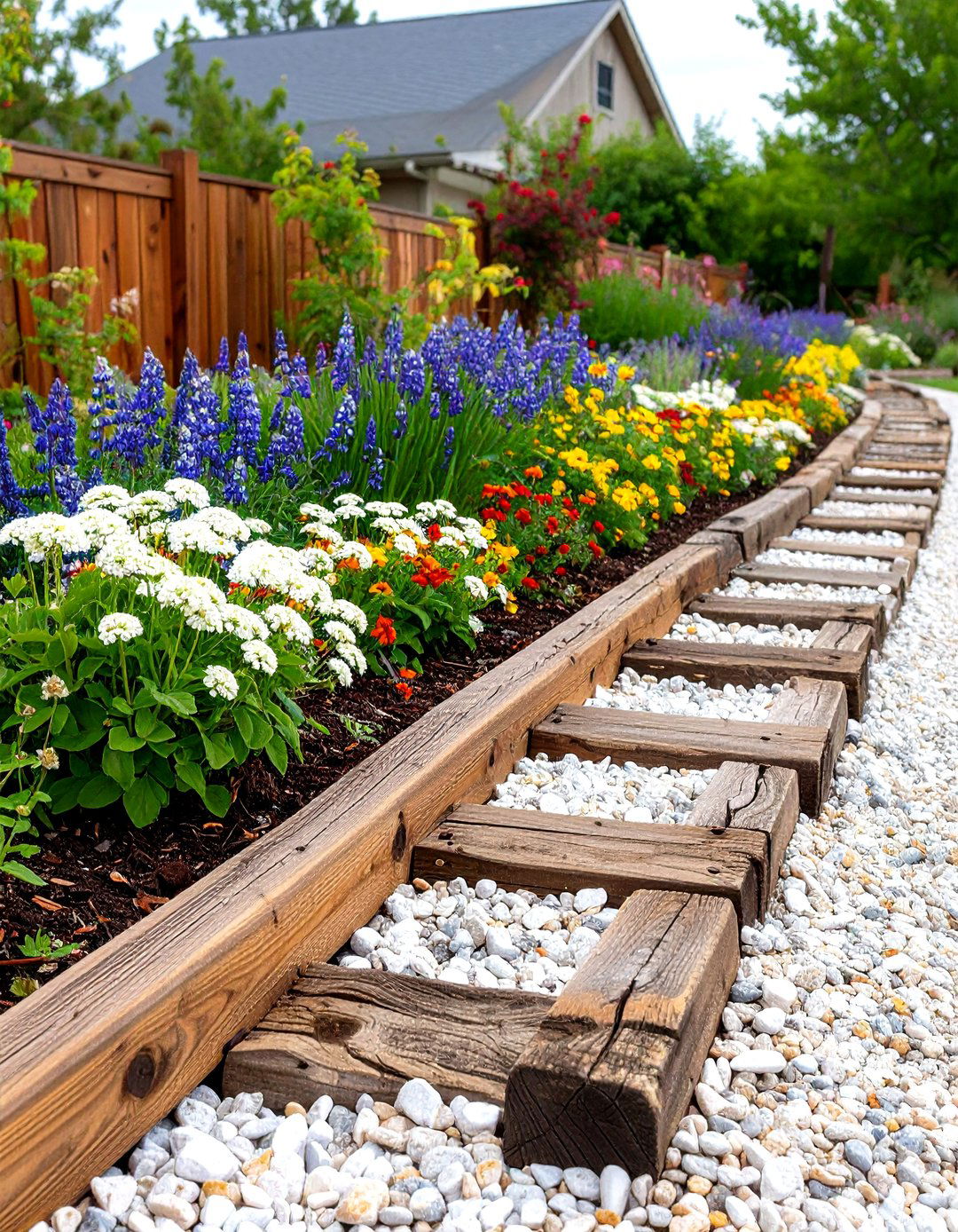 Railroad Tie Patio Edging - 30 patio edging ideas