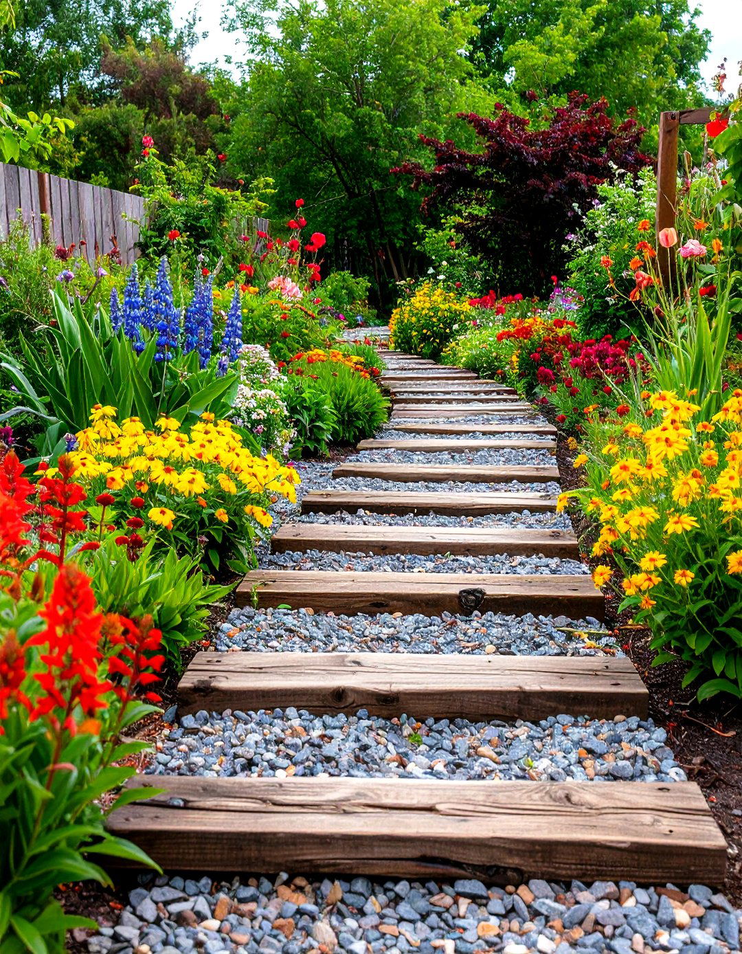 Railway Sleeper Garden Walkway - 30 garden walkway ideas
