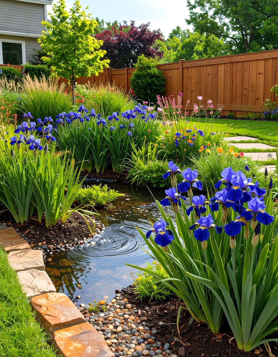 Rain Garden for Sustainable Drainage - 30 corner landscaping ideas