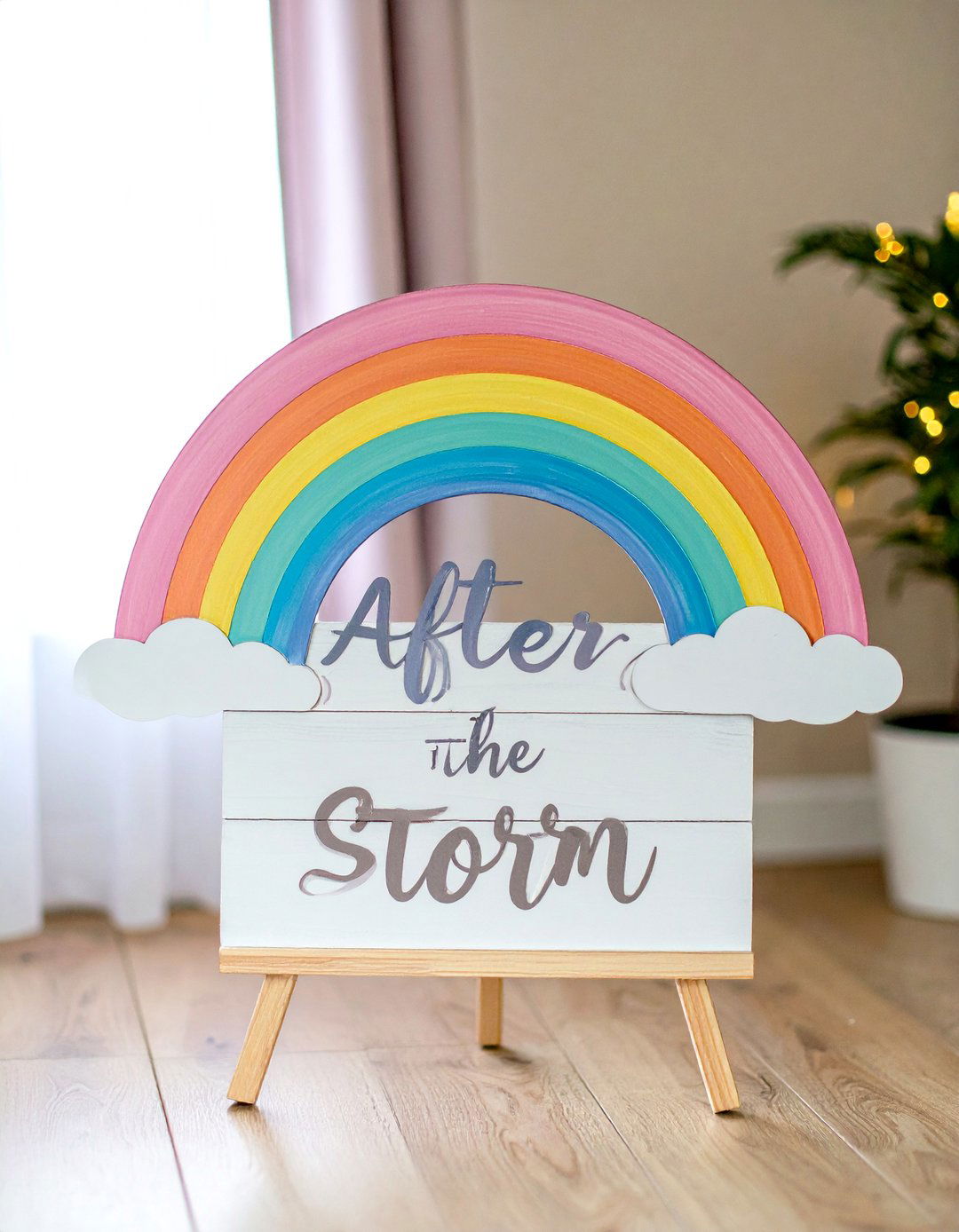 Rainbow Baby After the Storm Sign - 30 baby shower sign ideas
