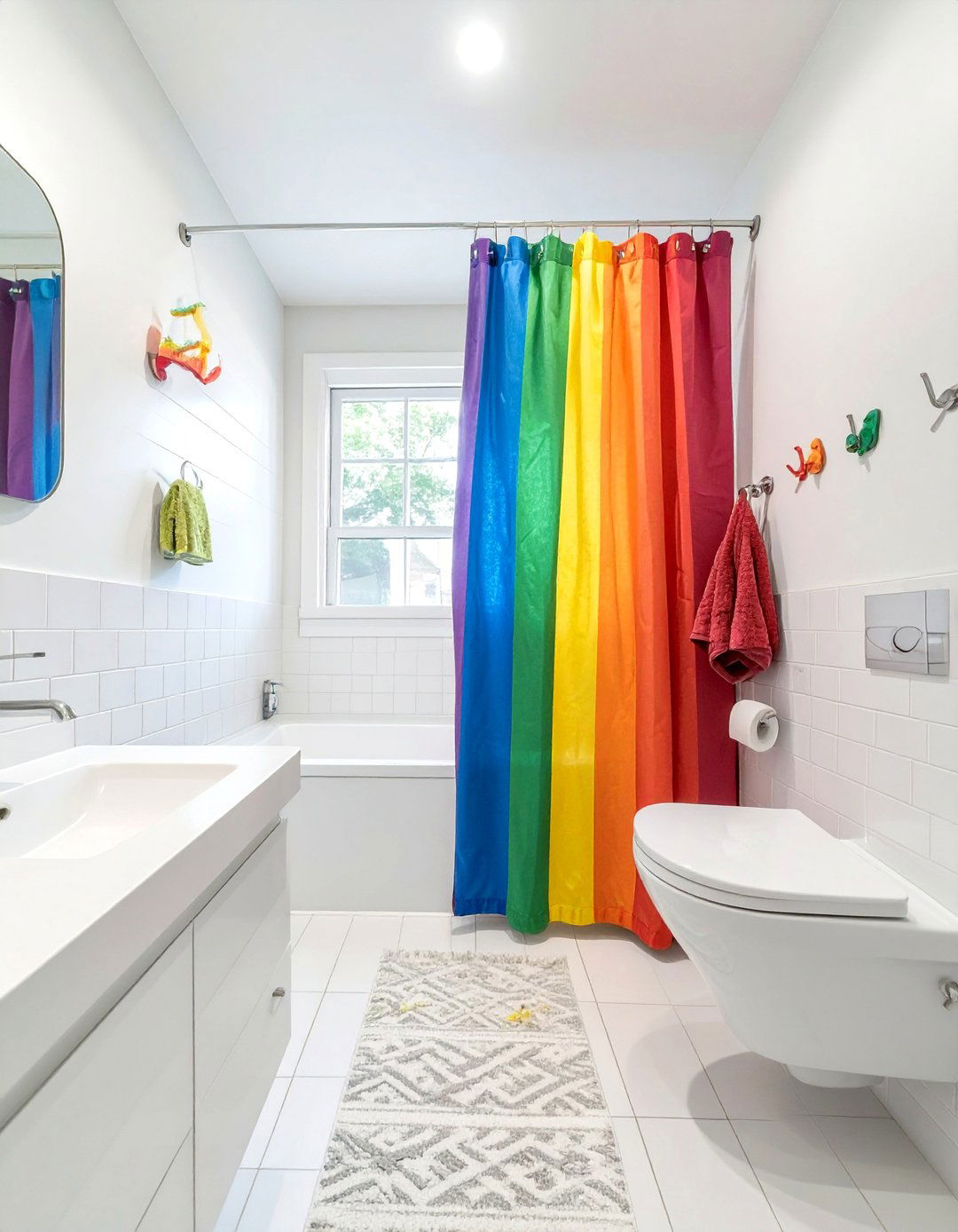 Rainbow Brights Bathroom - 30 kids bathroom ideas