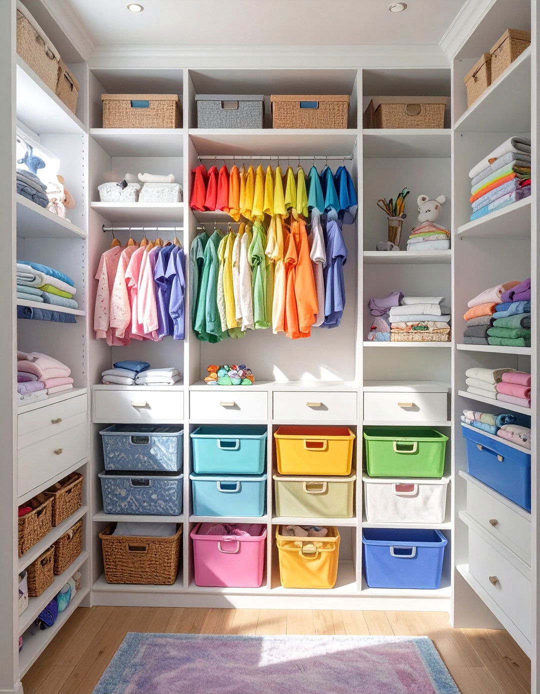 Rainbow Themed Nursery Closet - 30 nursery closet ideas