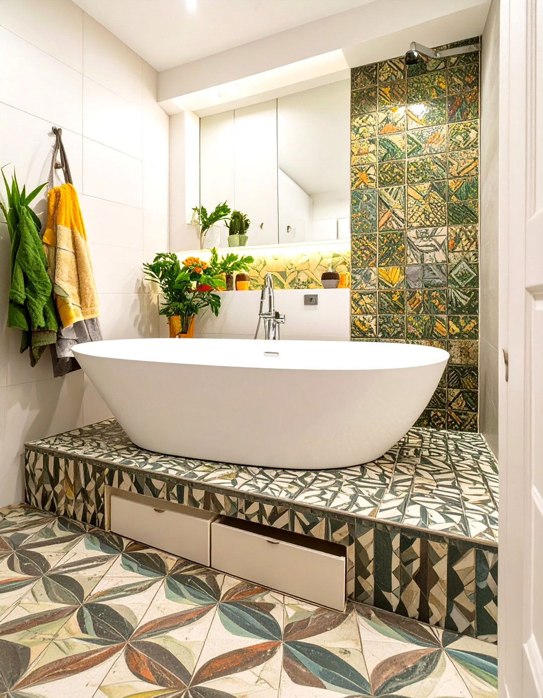 Raised Platform Tub - 30 small bathroom ideas with tub