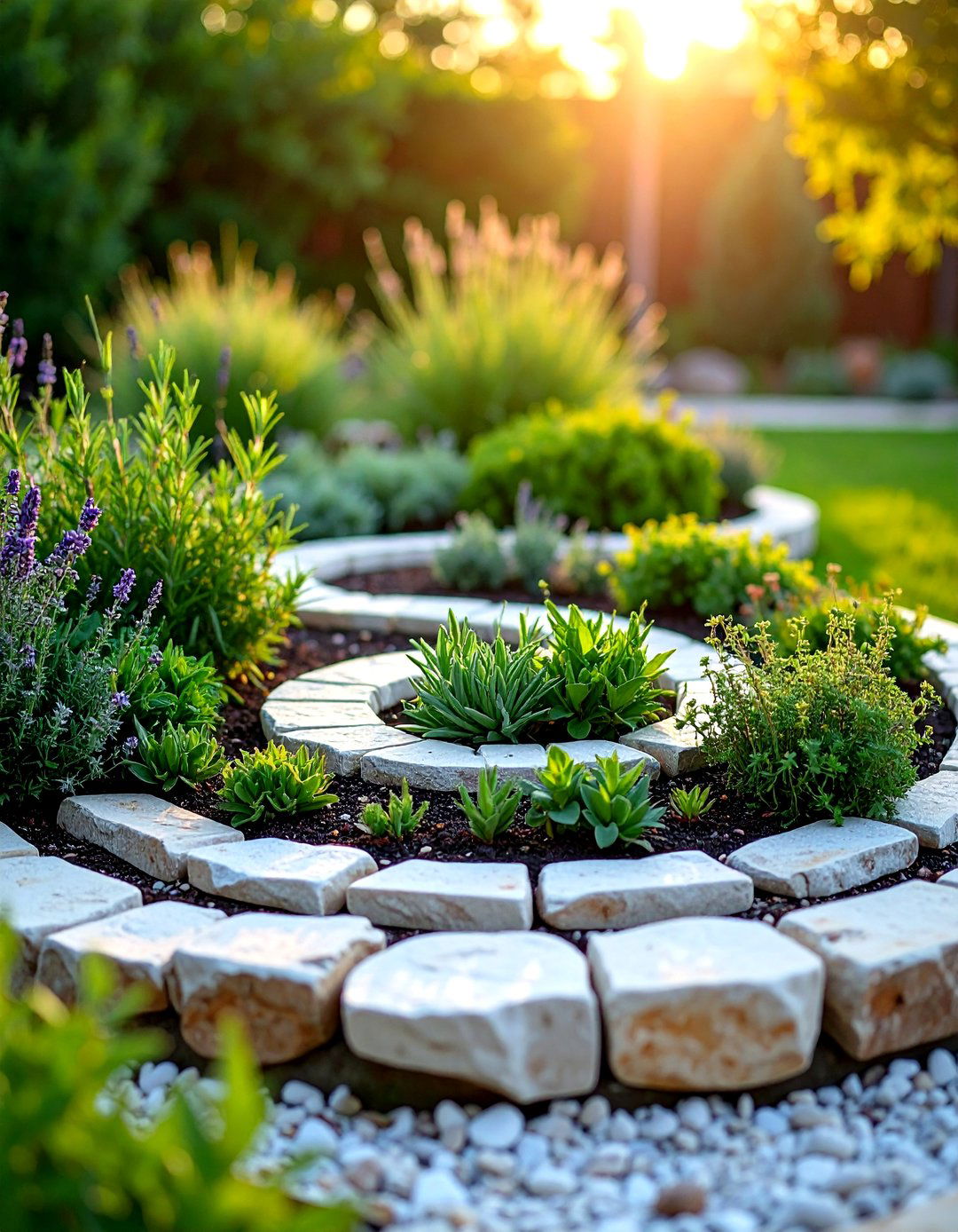 Raised Spiral Herb Garden - 30 raised garden ideas