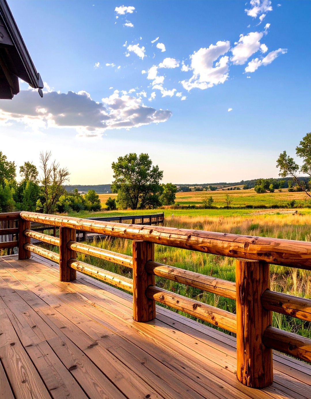 Ranch Style Split Rail Design - 30 horizontal deck railing ideas
