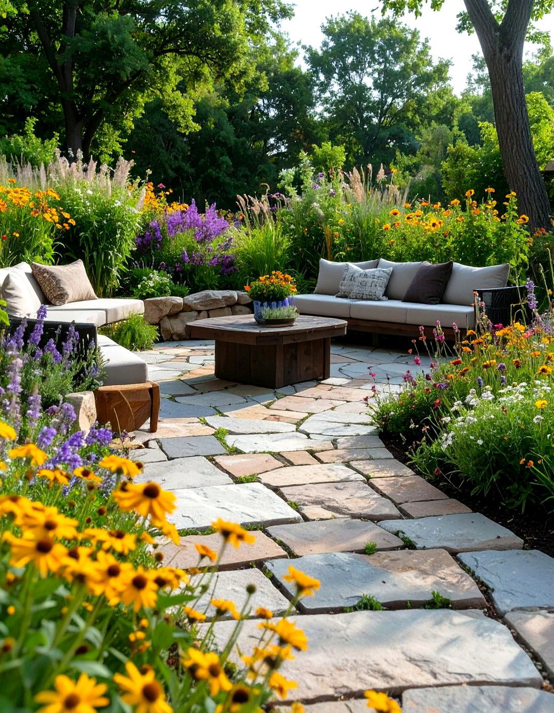 Random Layout Paver Patio with Mixed Sizes - 30 simple paver patio ideas