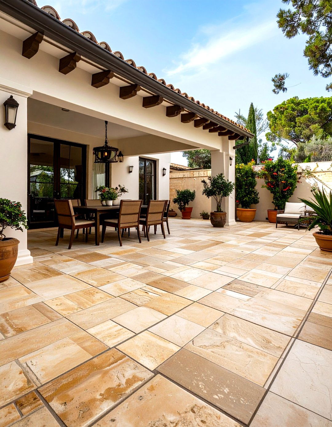 Random Rectangular Patio Tile Pattern - 30 patio tile ideas