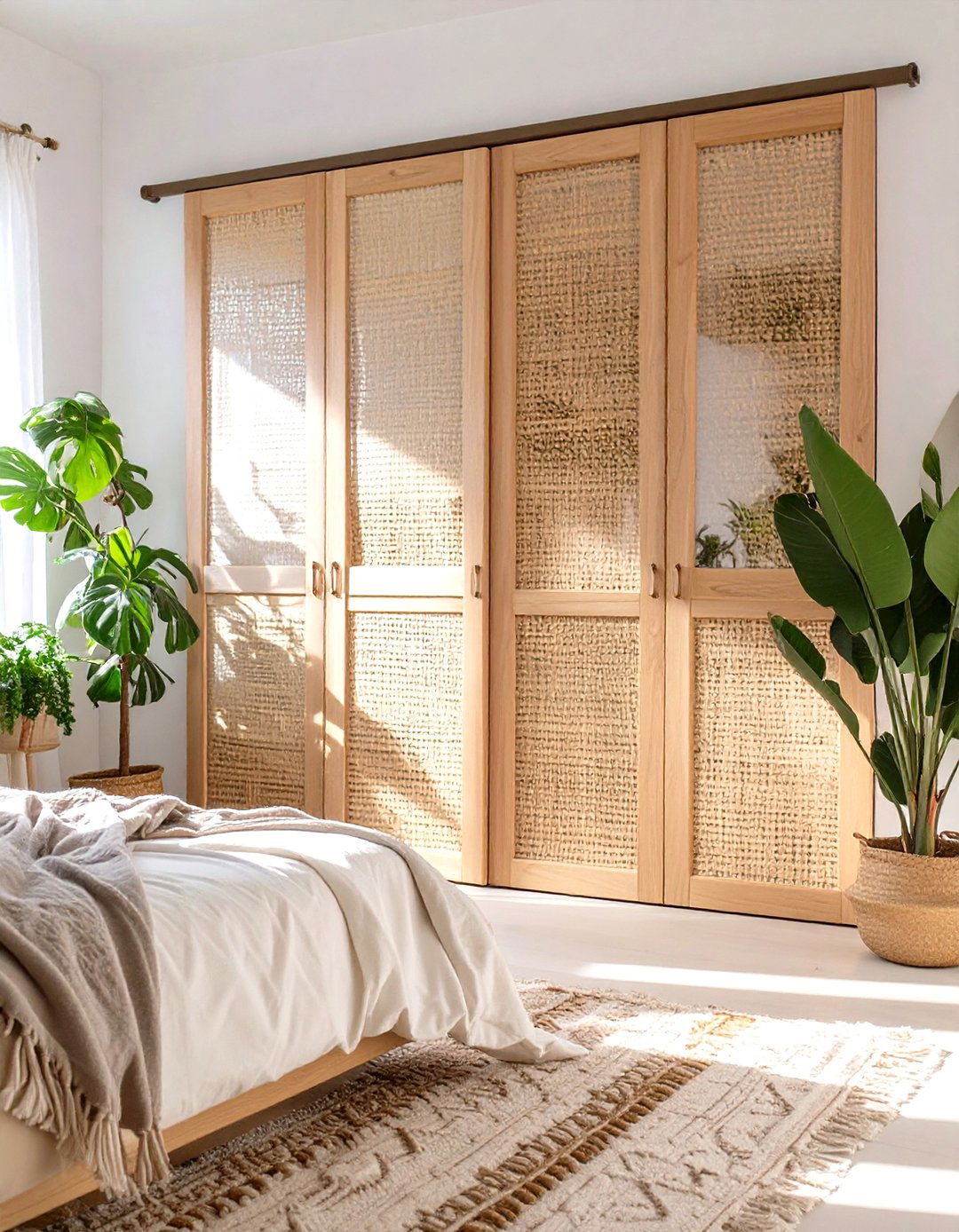 Rattan or Cane Webbing Sliding Closet Doors - 30 sliding closet door ideas