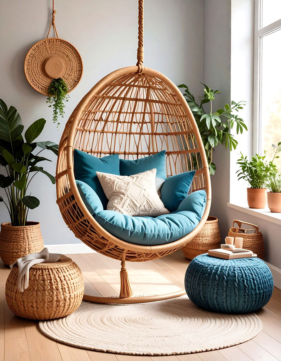 Reading Nook with a Hanging Chair - 30 pinterest interior design ideas
