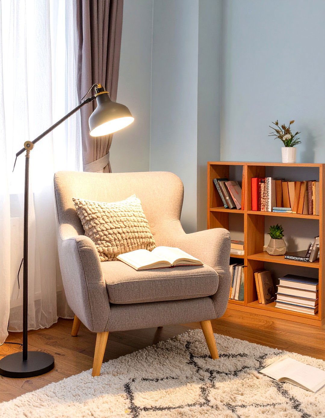 Reading Nook with an LED Spotlight - 30 teenage girl bedroom ideas with led lights