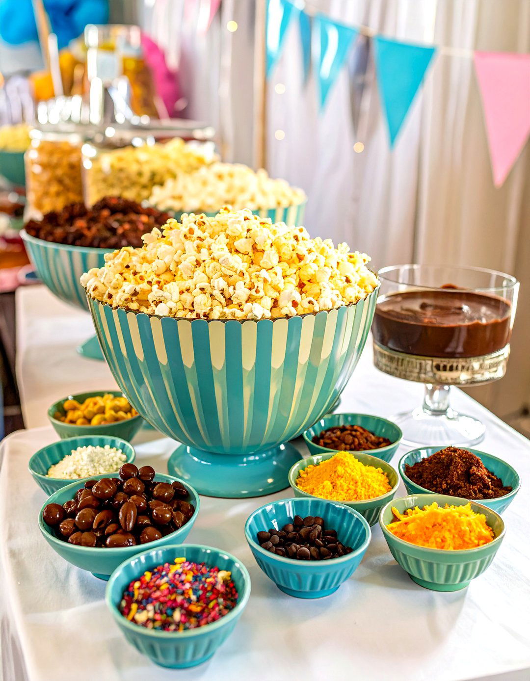 Ready to Pop Popcorn Bar - 30 baby shower menu ideas