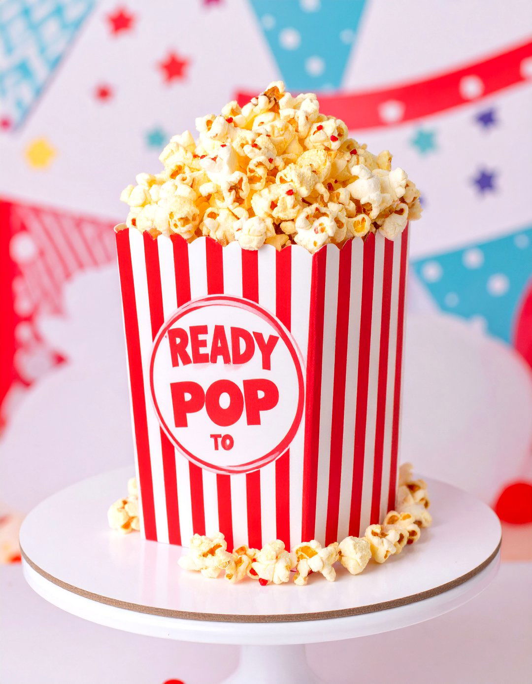 Ready to Pop Popcorn Box Cake - 30 baby shower cake ideas