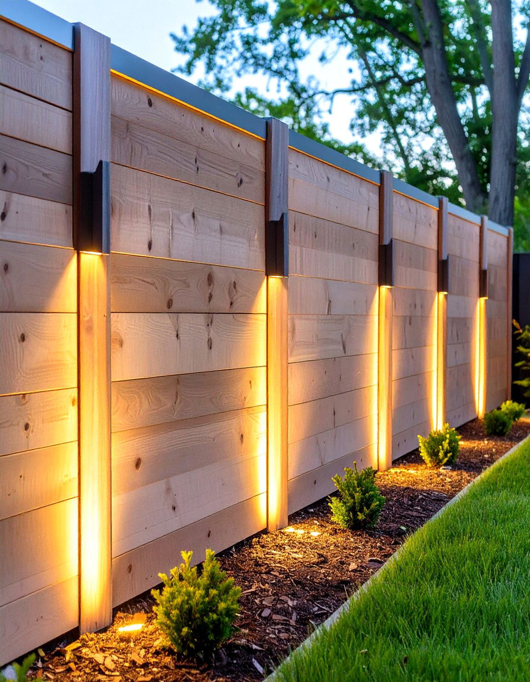 Recessed In Fence LED Lights - 30 outdoor fence lighting ideas
