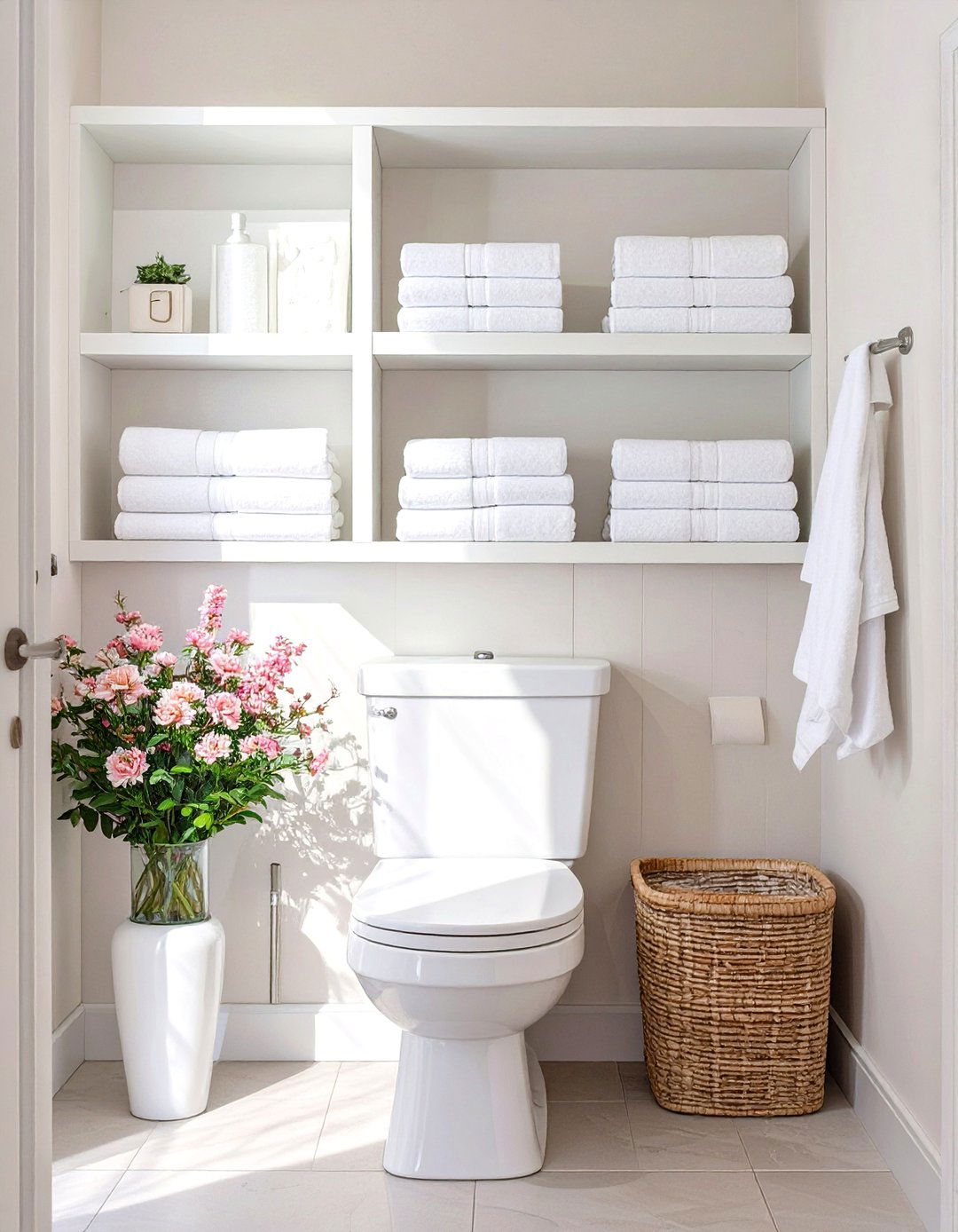 Recessed In Wall Shelving - 30 very small small half bathroom ideas