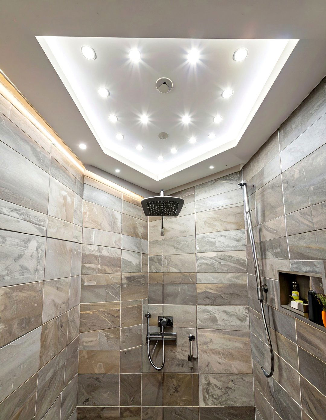 Recessed LED Lighting in Shower Ceiling - 30 shower ceiling ideas