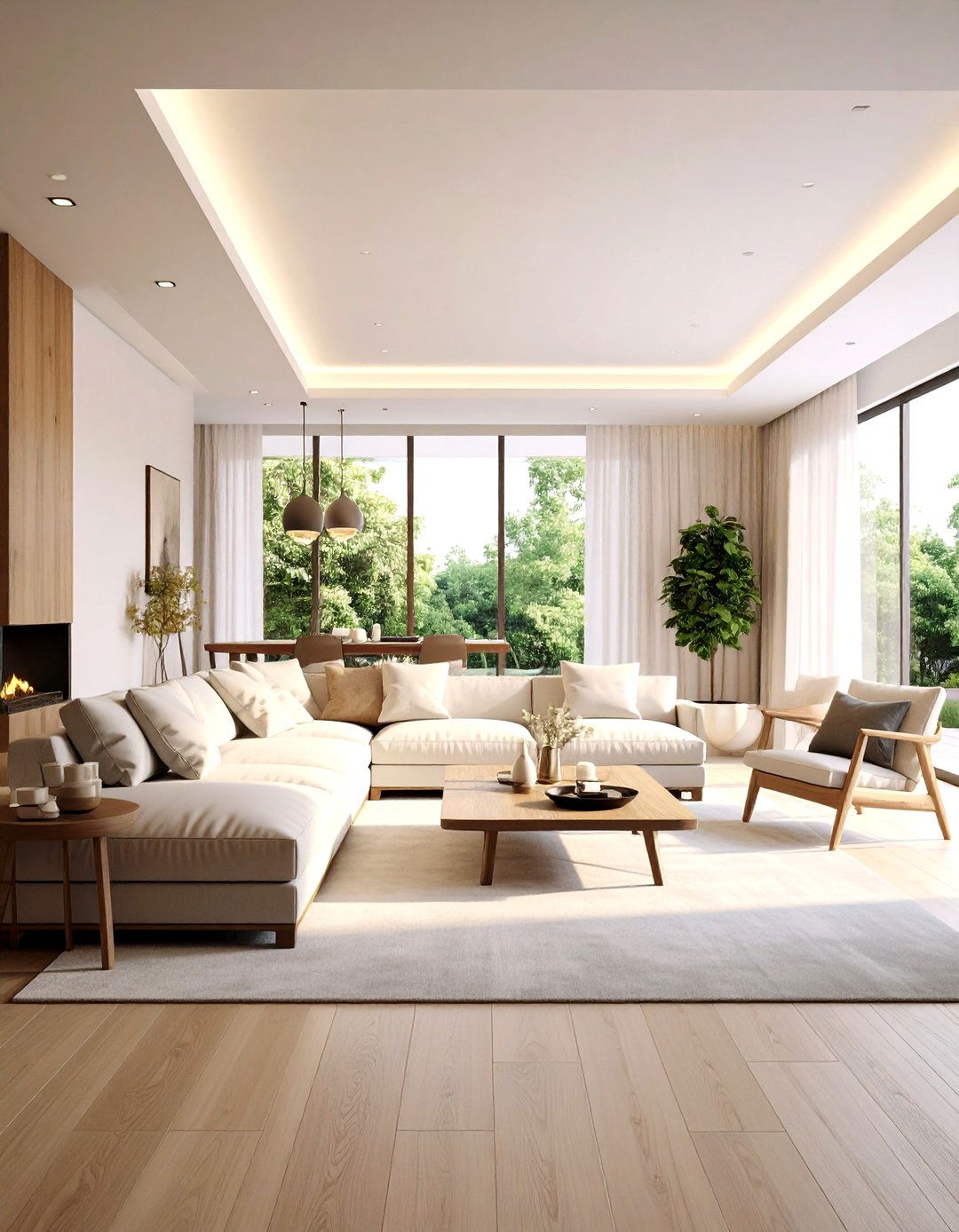Recessed LED living room ceiling lighting - 30 living room ceiling lighting ideas