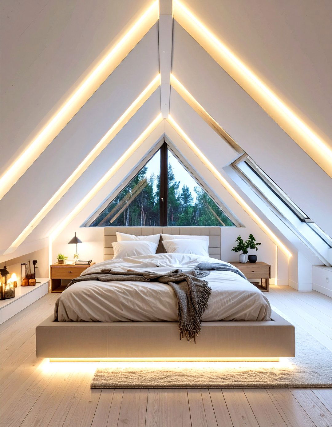 Recessed Lighting to Illuminate the Space Evenly - 30 slanted ceiling low ceiling attic bedroom ideas