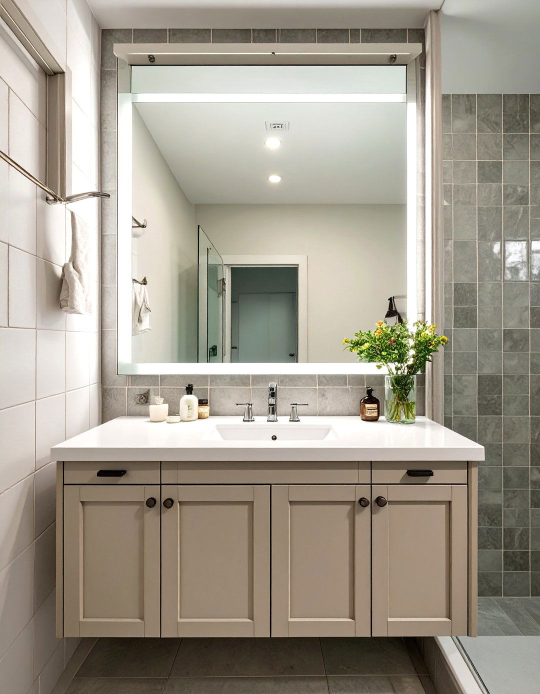 Recessed Medicine Cabinet for Smart Storage - 30 small basement bathroom ideas