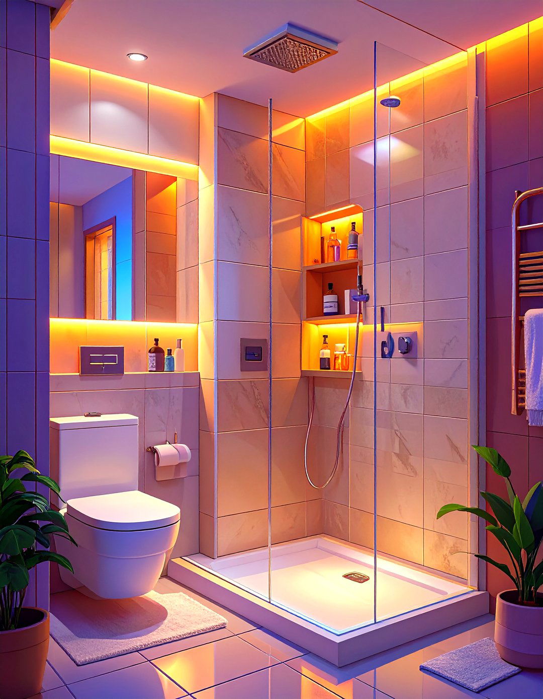 Recessed Shelving and Niches in a Small Bathroom - 30 small toilet and bathroom ideas