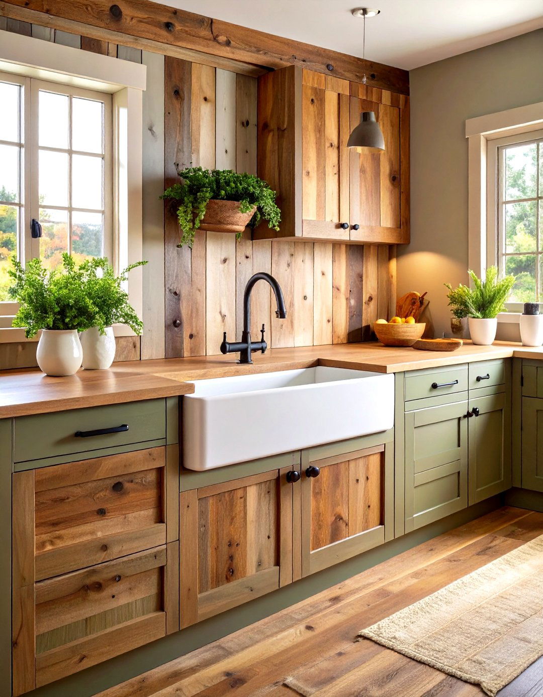 Reclaimed Barn Wood Backsplash - 30 rustic backsplash ideas