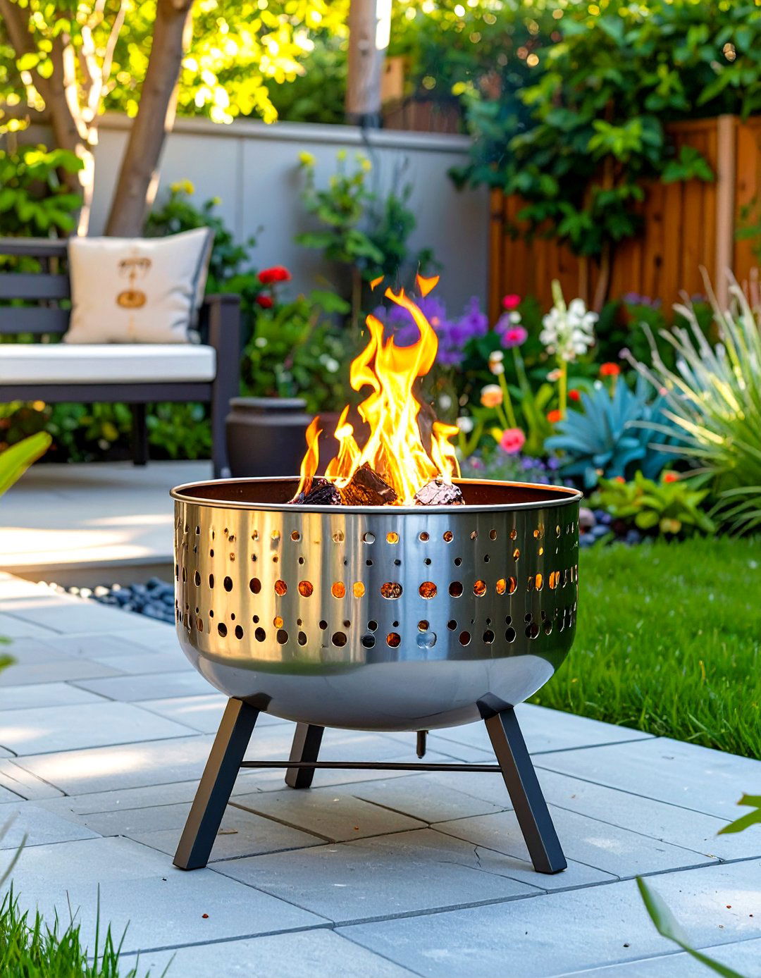 Reclaimed Washing Machine Drum Firepit - 30 outdoor firepit ideas