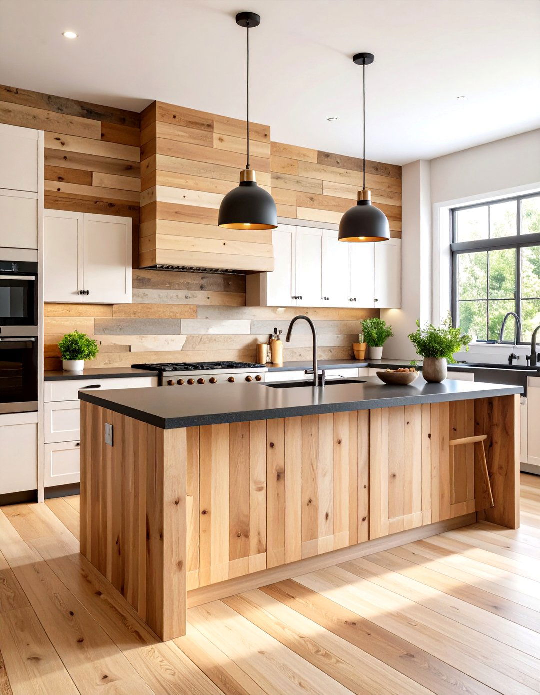 Reclaimed Wood Accent Kitchen Wall - 30 kitchen wall ideas