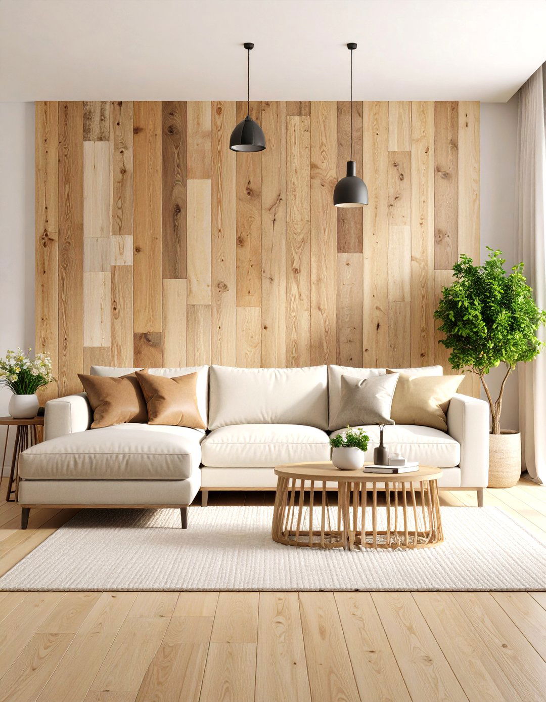 A closer look at Add Reclaimed Wood Accent Wall To Living Room