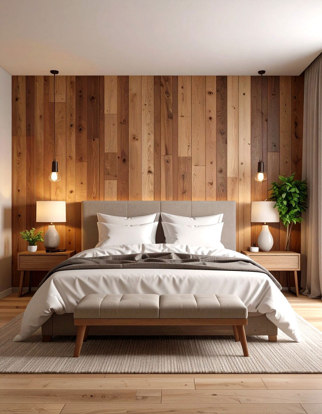 Reclaimed Wood Accent Wall - 30 rustic bedroom ideas