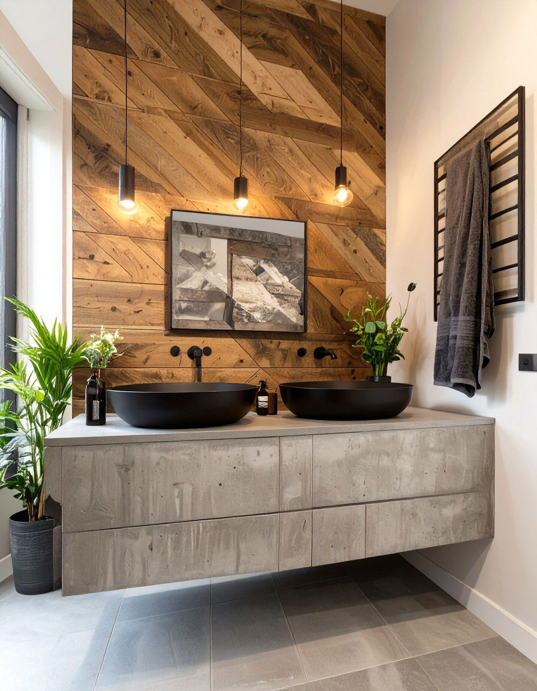 Reclaimed Wood Accent Wall Bathroom - 30 modern rustic bathroom ideas
