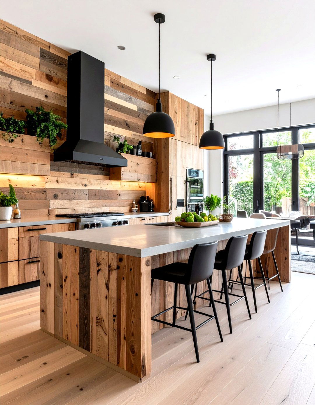 Reclaimed Wood Backsplash - 30 easy backsplash ideas
