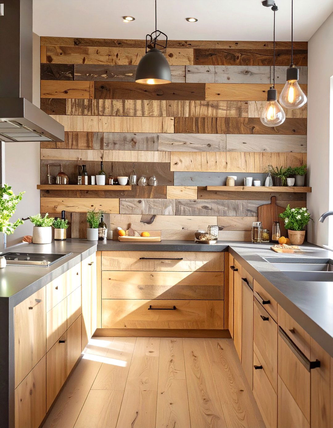Reclaimed Wood Backsplash - 30 backsplash designs