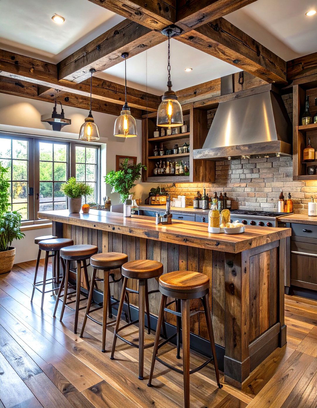 Reclaimed Wood Basement Bar - 30 wet bar basement bar ideas