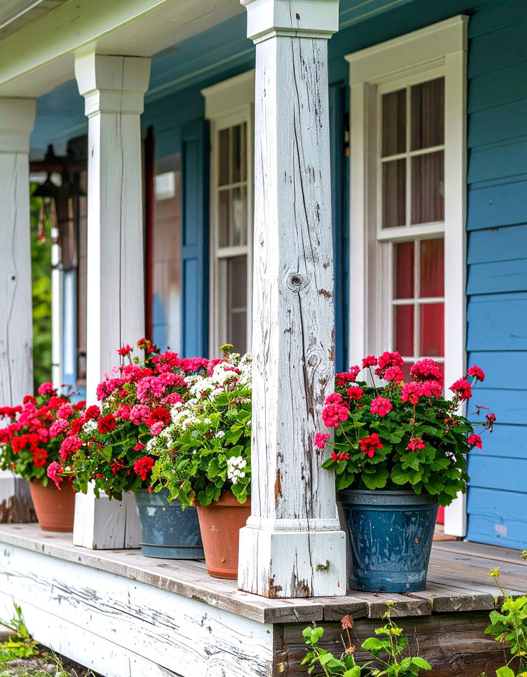 Reclaimed Wood Beam Porch Posts - 30 porch post ideas
