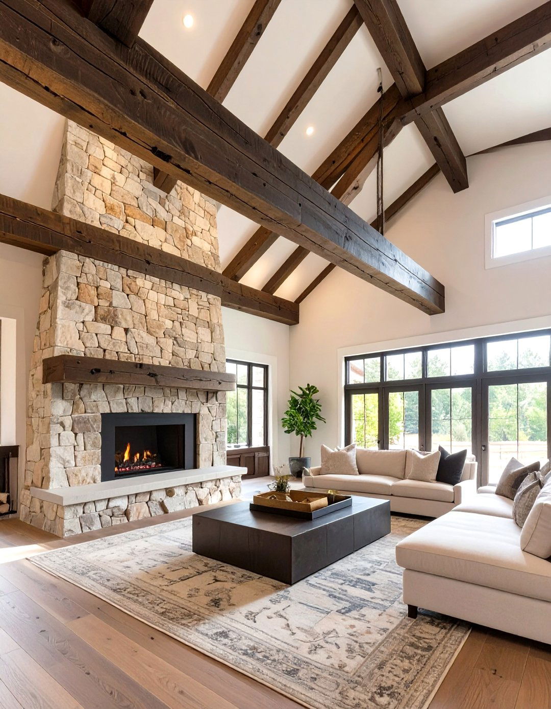 Reclaimed Wood Ceiling Beams - 30 texture in interior design ideas
