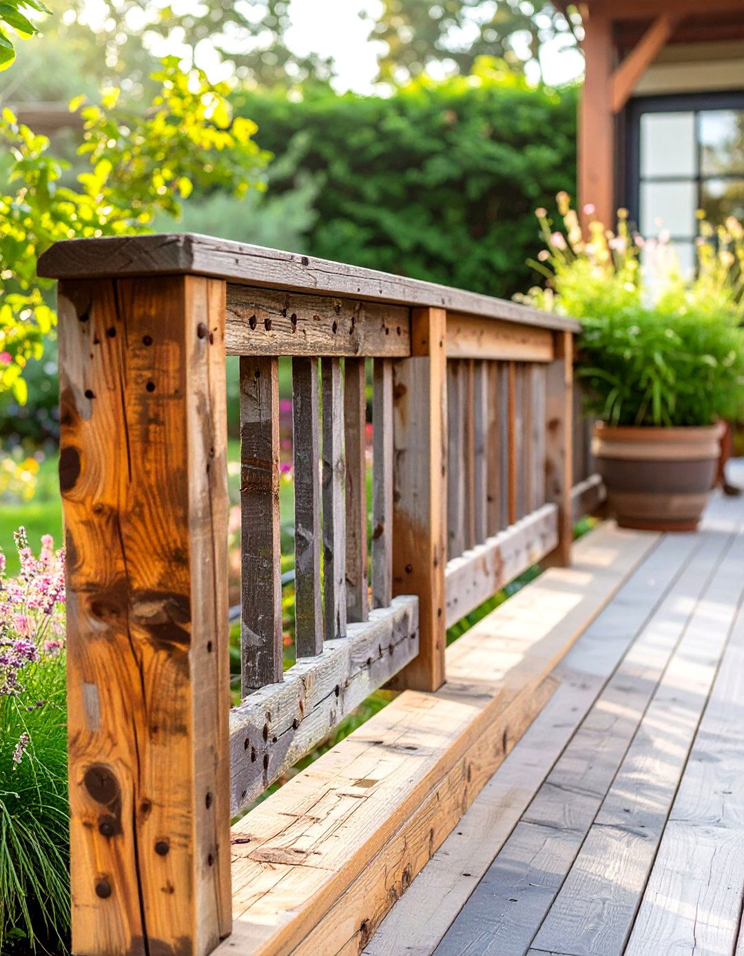 Reclaimed Wood Deck Handrail - 30 deck handrail ideas