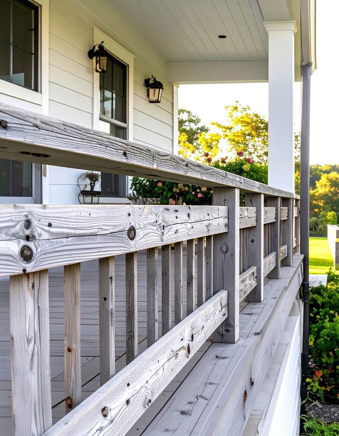 Reclaimed Wood Deck Railing - 30 wood deck deck railing ideas