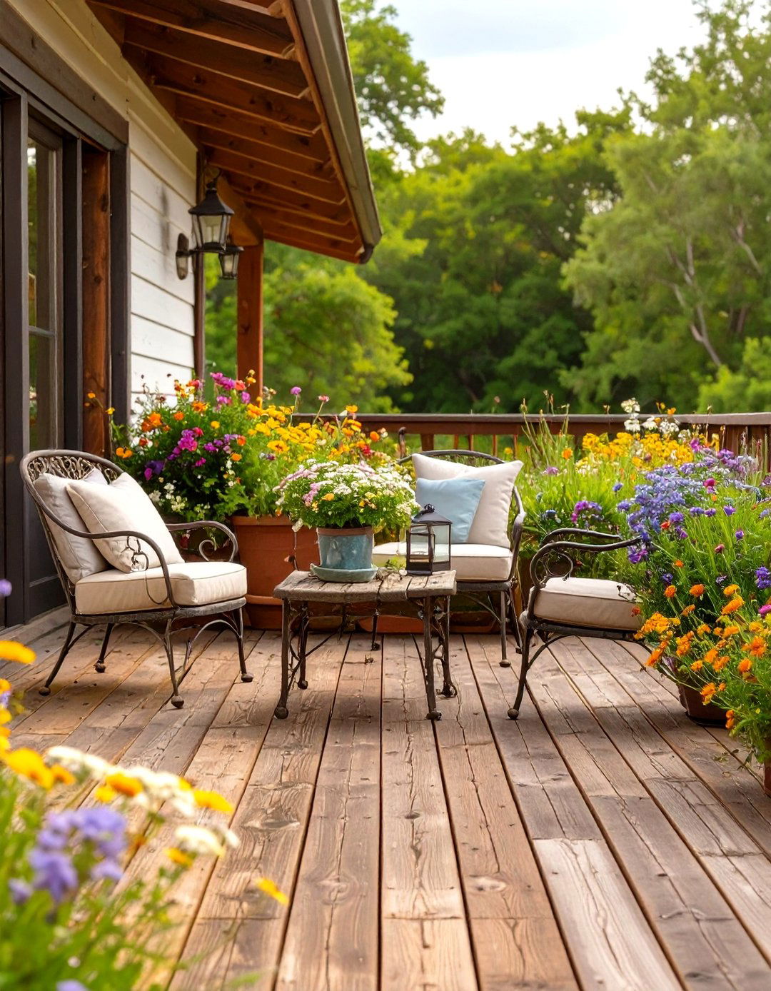 Reclaimed Wood Deck - 30 cheap deck ideas