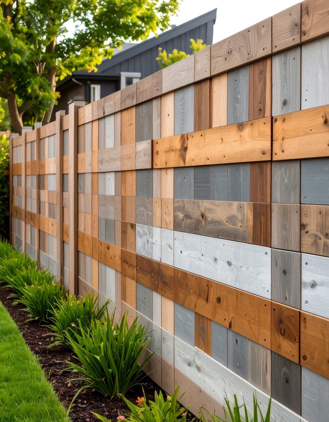 Reclaimed Wood Fence - 30 modern front yard fence ideas