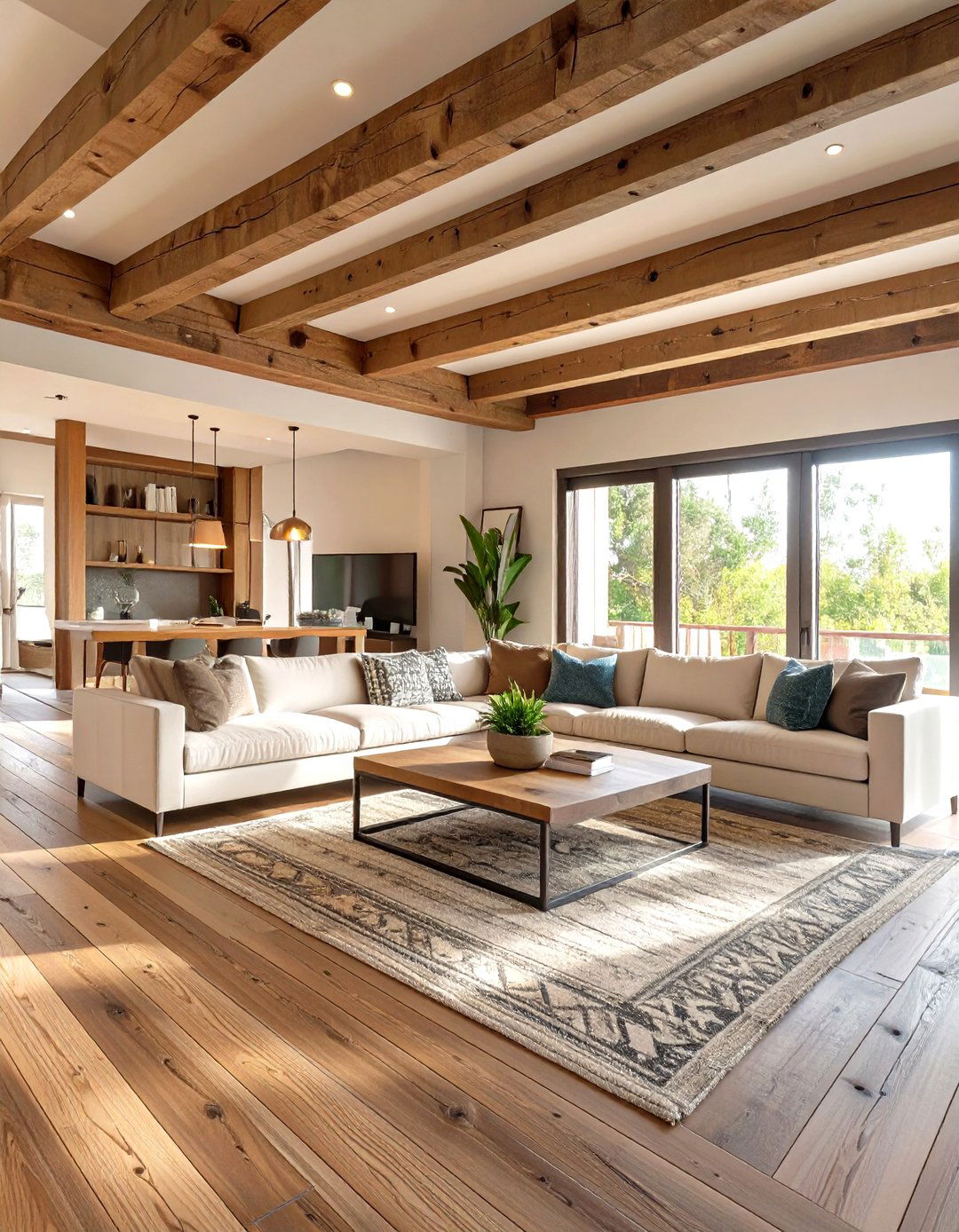 Reclaimed Wood Flooring and Beams - 30 sustainable home design ideas