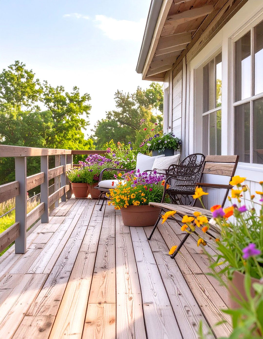 Reclaimed Wood Horizontal Railing - 30 horizontal deck railing ideas