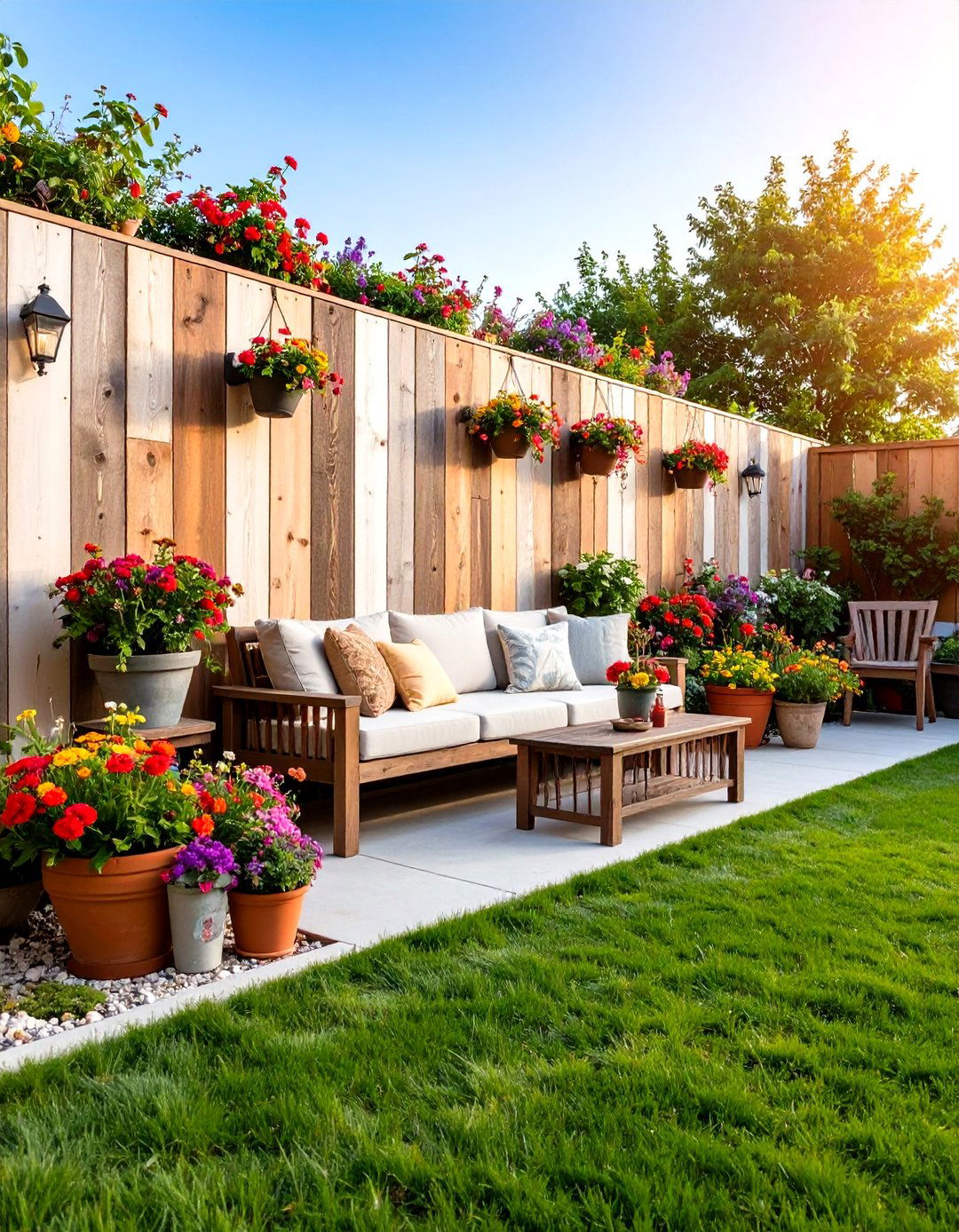 Reclaimed Wood Patio Fence - 30 patio fence ideas