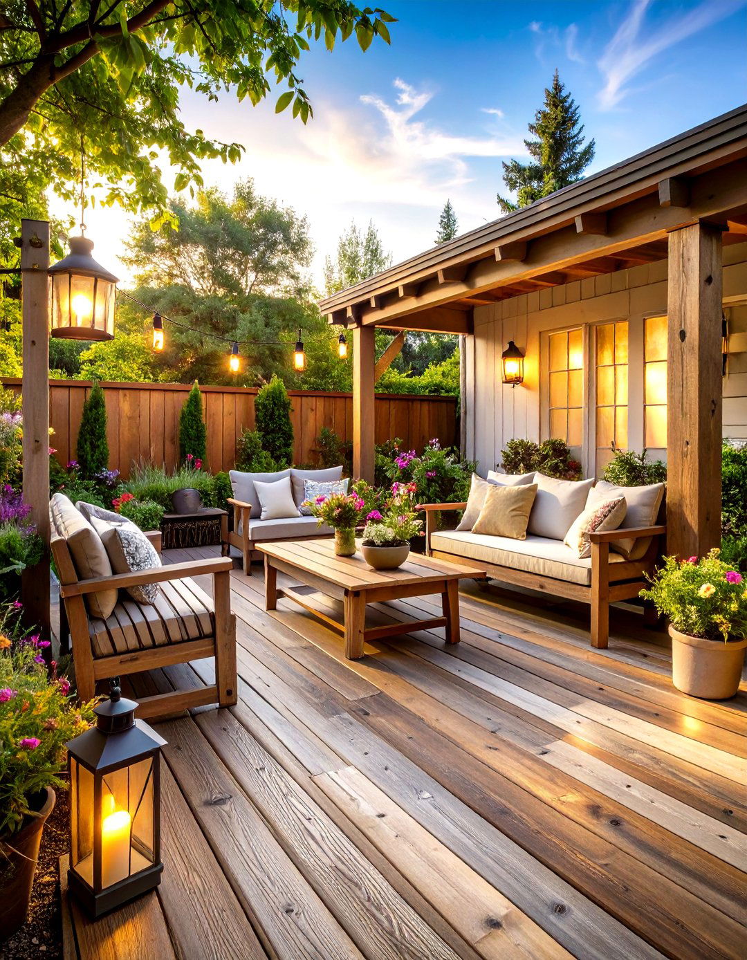 Reclaimed Wood Patio Floor - 30 patio floor ideas