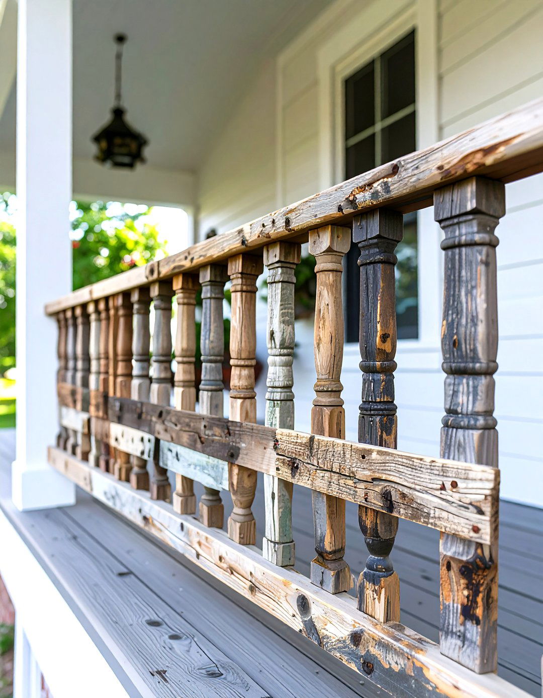 Reclaimed Wood Porch Railing - 30 small front porch railing ideas