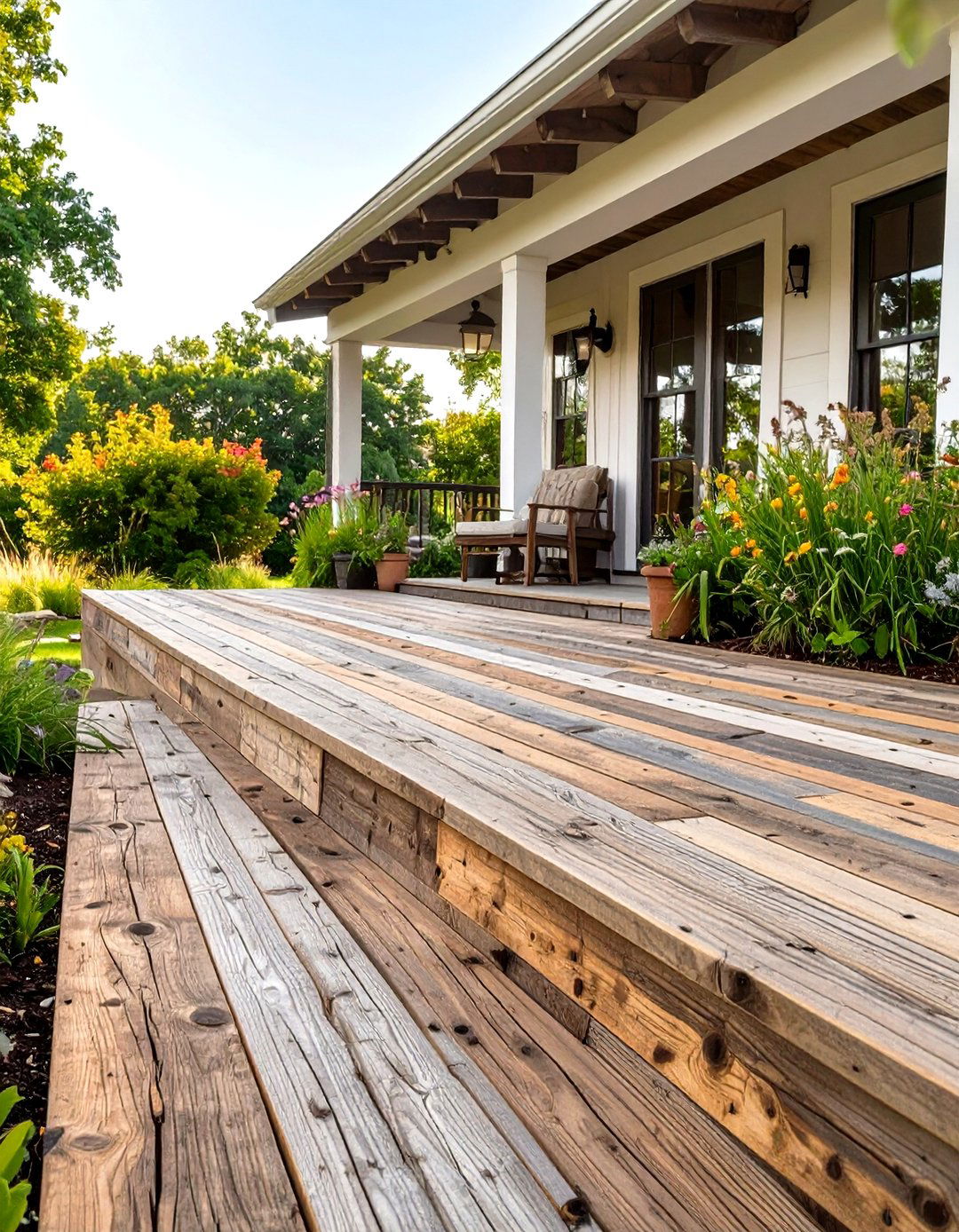 Reclaimed Wood for a Rustic Feel - 30 horizontal deck skirting ideas